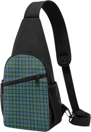 Crossbody Sling Backpack Black Watch Ancient Tartan Shoulder Chest Bag Daypack for Traveling Sport