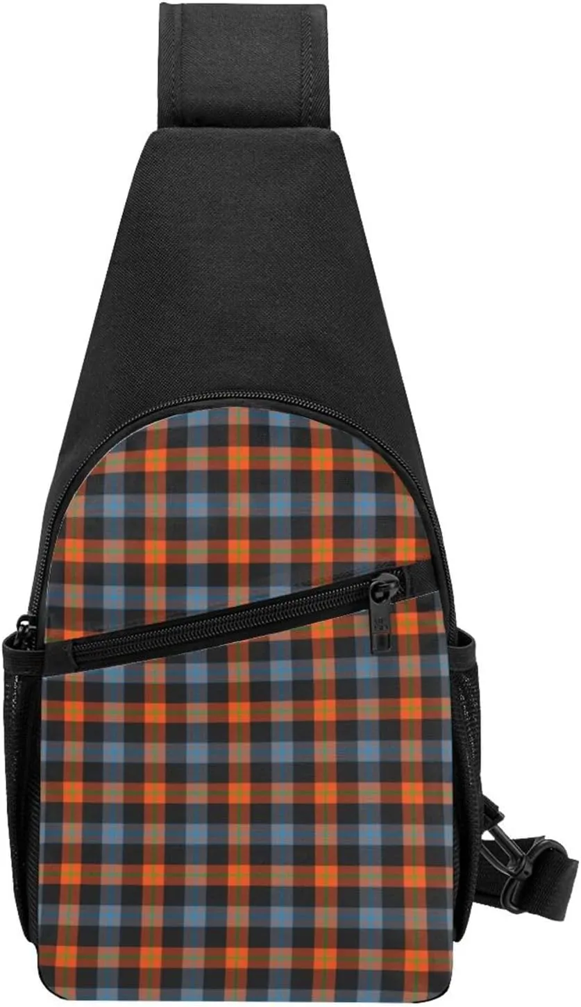 Crossbody Sling Backpack Brown Ancient Tartan Shoulder Chest Bag Daypack for Traveling Sport