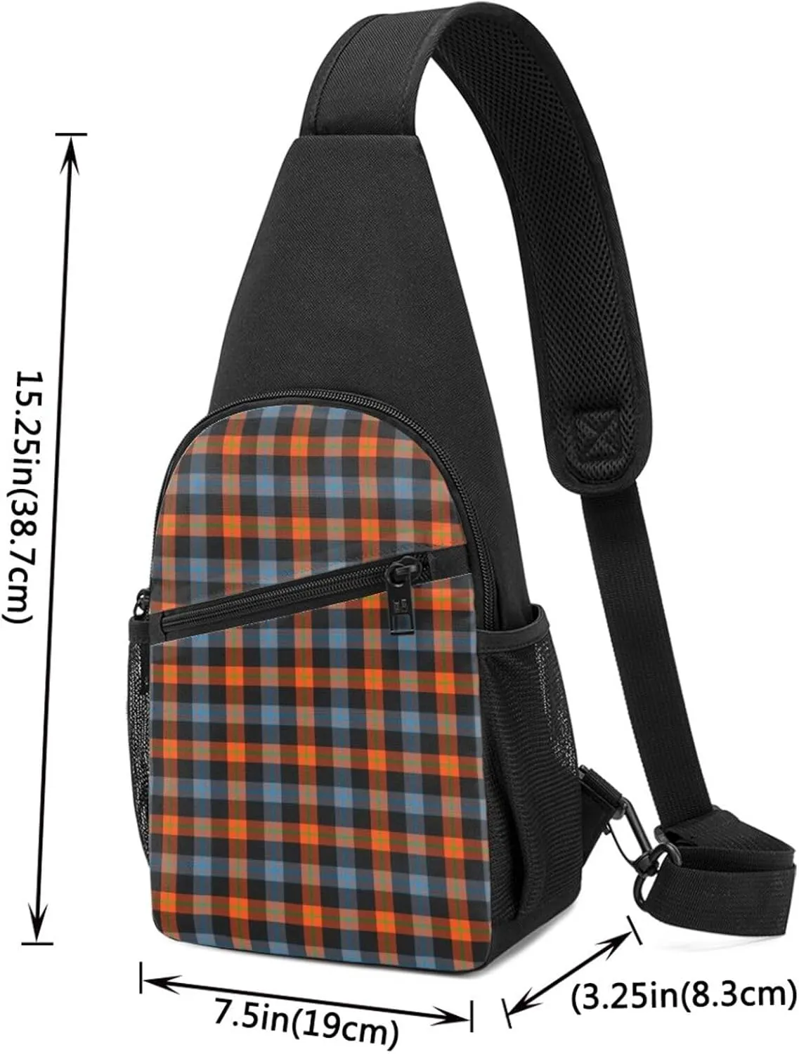 Crossbody Sling Backpack Brown Ancient Tartan Shoulder Chest Bag Daypack for Traveling Sport