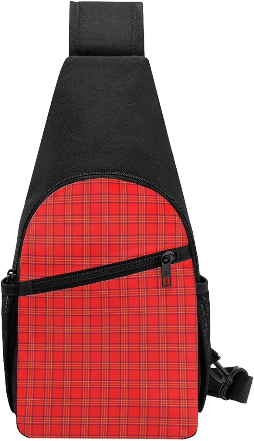 Crossbody Sling Backpack Burnett of Leys Tartan Shoulder Chest Bag Daypack for Traveling Sport