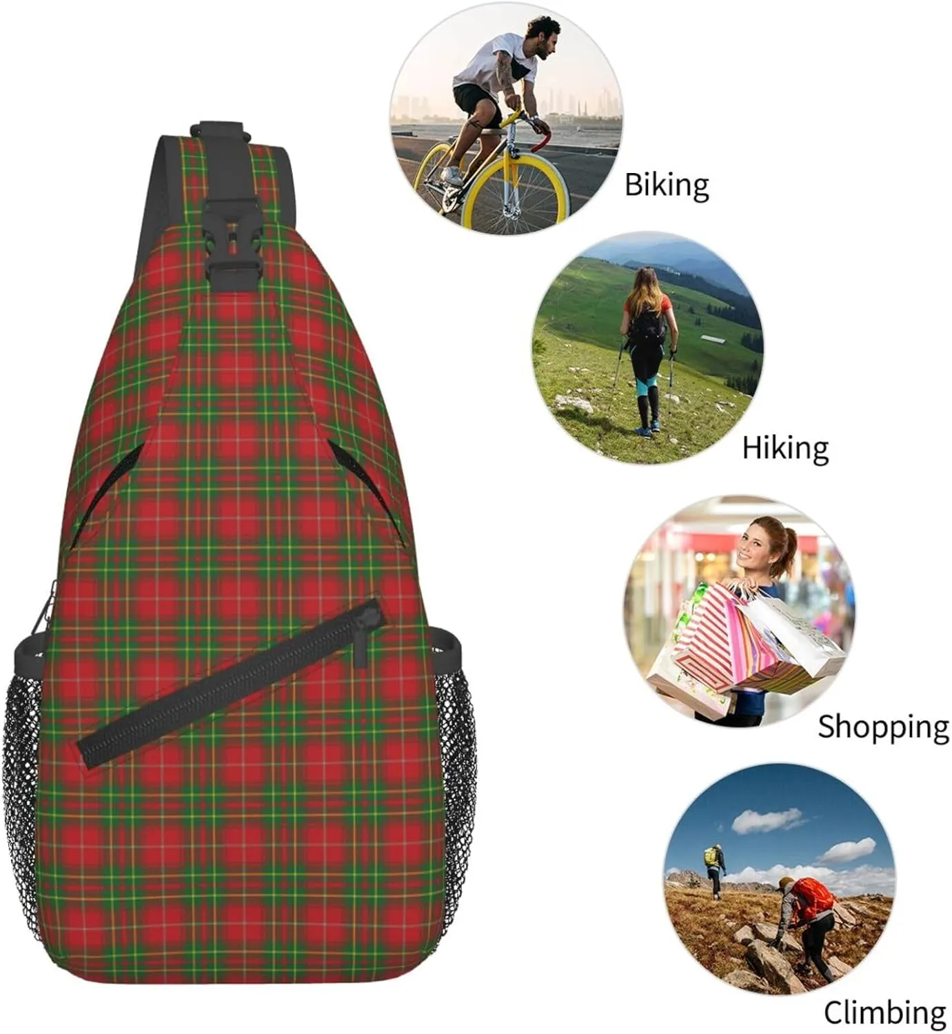 Crossbody Sling Backpack Clan Burnett Modern Tartan Shoulder Chest Bag Daypack for Traveling Sport
