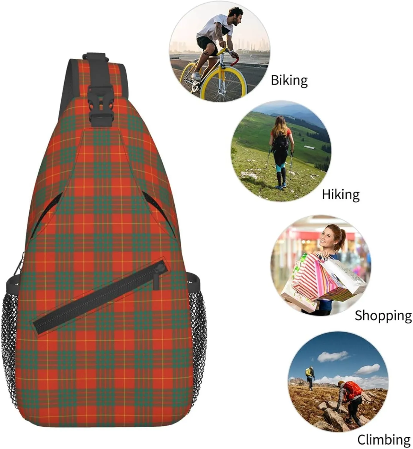 Crossbody Sling Backpack Clan Cameron Ancient Tartan Shoulder Chest Bag Daypack for Traveling Sport