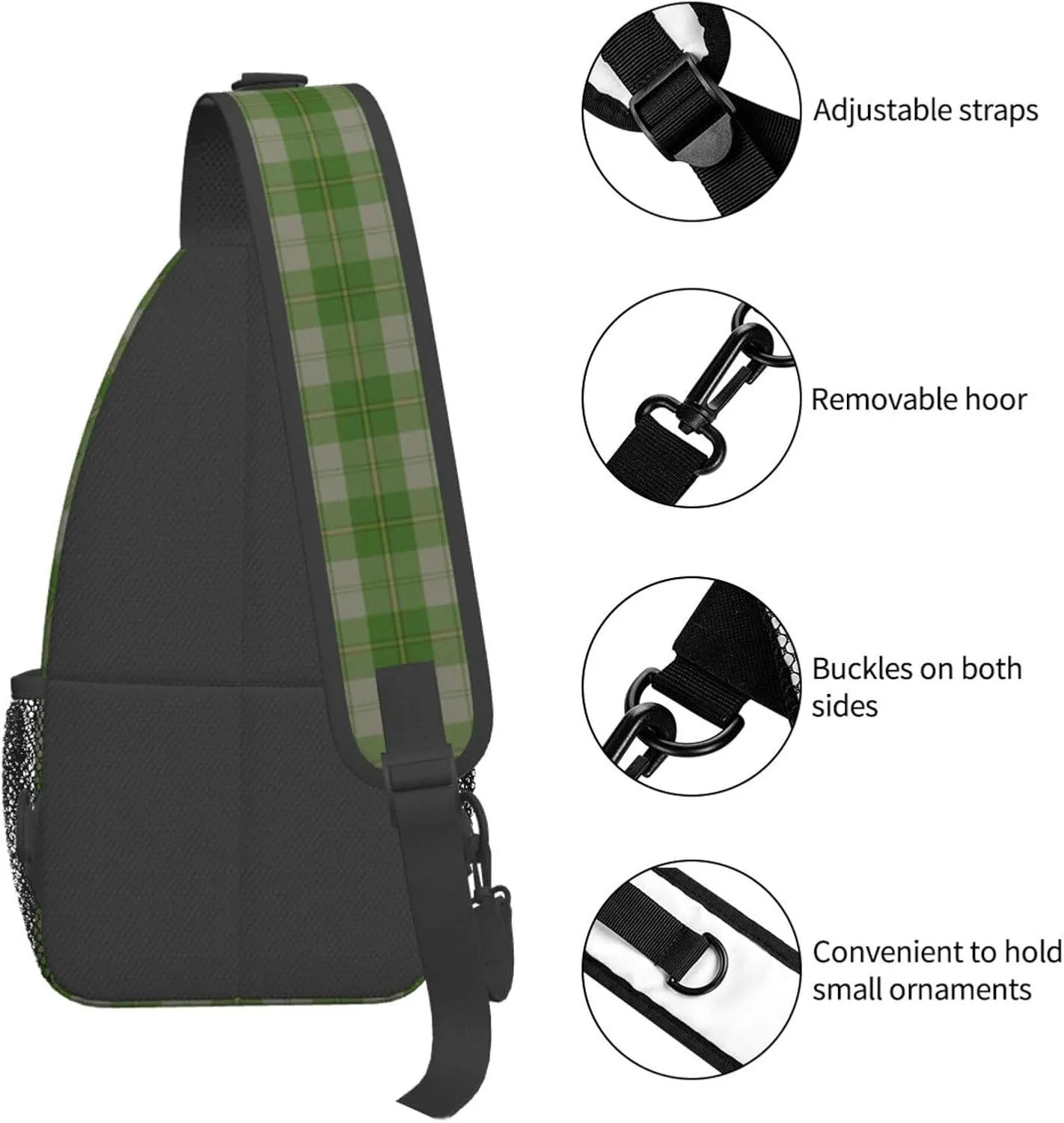 Crossbody Sling Backpack Clan Cunningham Dress Green Dancers Tartan Shoulder Chest Bag Daypack for Traveling Sport