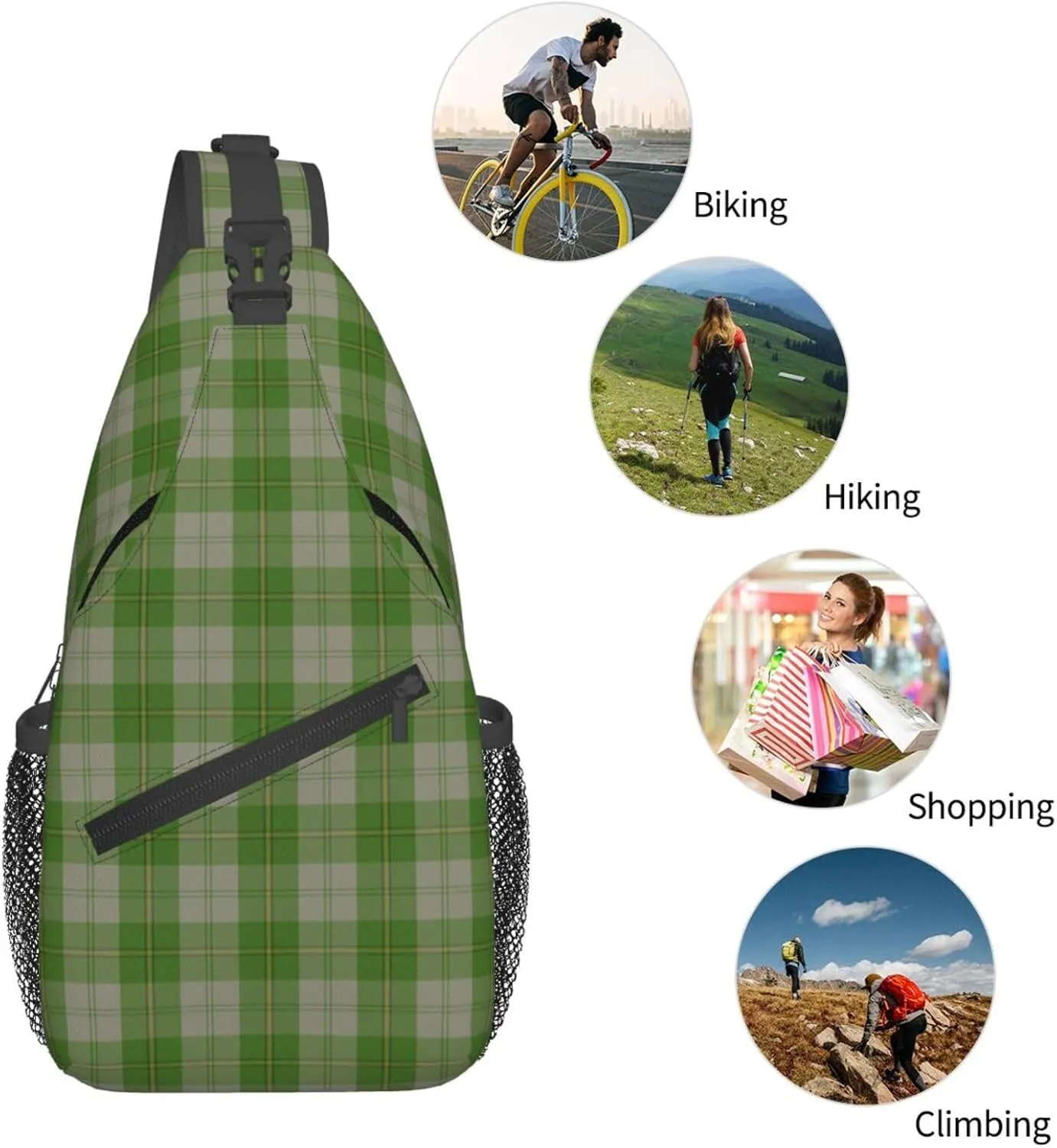 Crossbody Sling Backpack Clan Cunningham Dress Green Dancers Tartan Shoulder Chest Bag Daypack for Traveling Sport