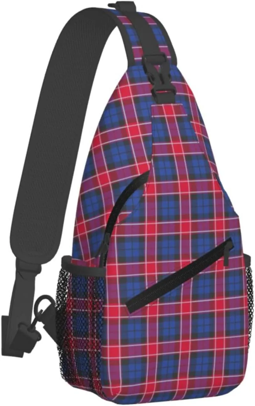 Crossbody Sling Backpack Clan Graham of Menteith Red Tartan Shoulder Chest Bag Daypack for Traveling Sport