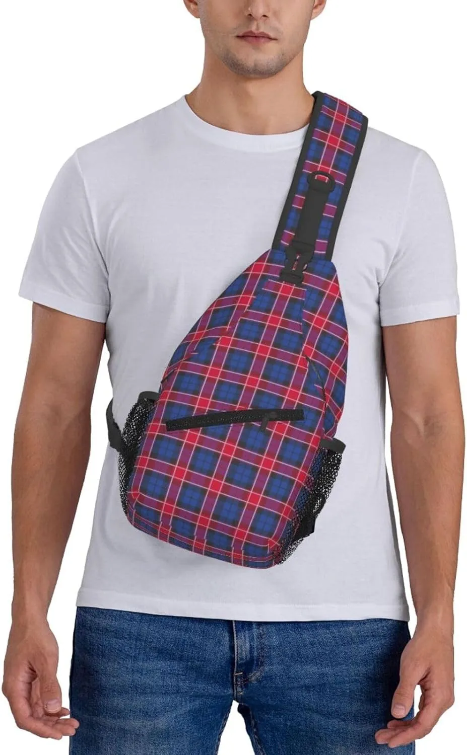 Crossbody Sling Backpack Clan Graham of Menteith Red Tartan Shoulder Chest Bag Daypack for Traveling Sport