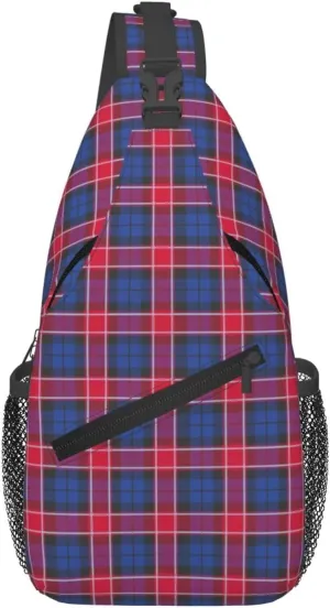 Crossbody Sling Backpack Clan Graham of Menteith Red Tartan Shoulder Chest Bag Daypack for Traveling Sport