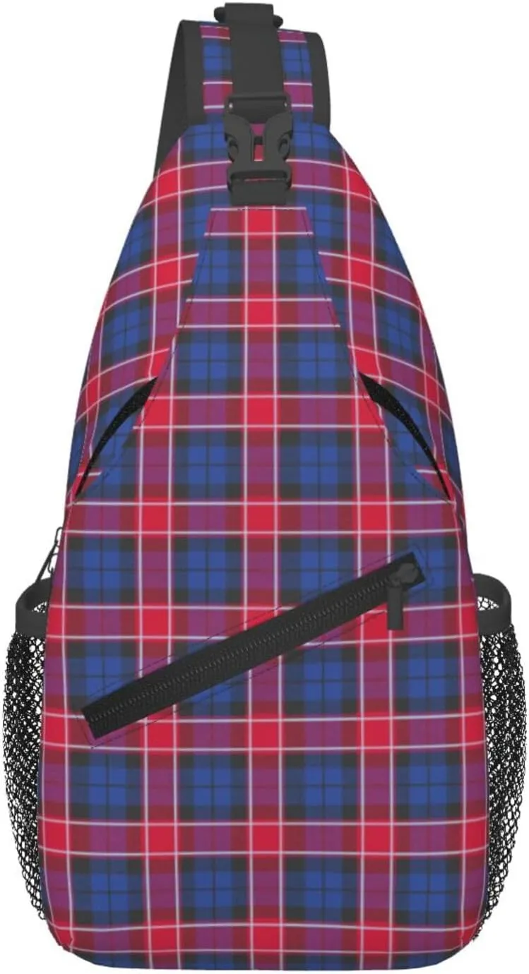 Crossbody Sling Backpack Clan Graham of Menteith Red Tartan Shoulder Chest Bag Daypack for Traveling Sport