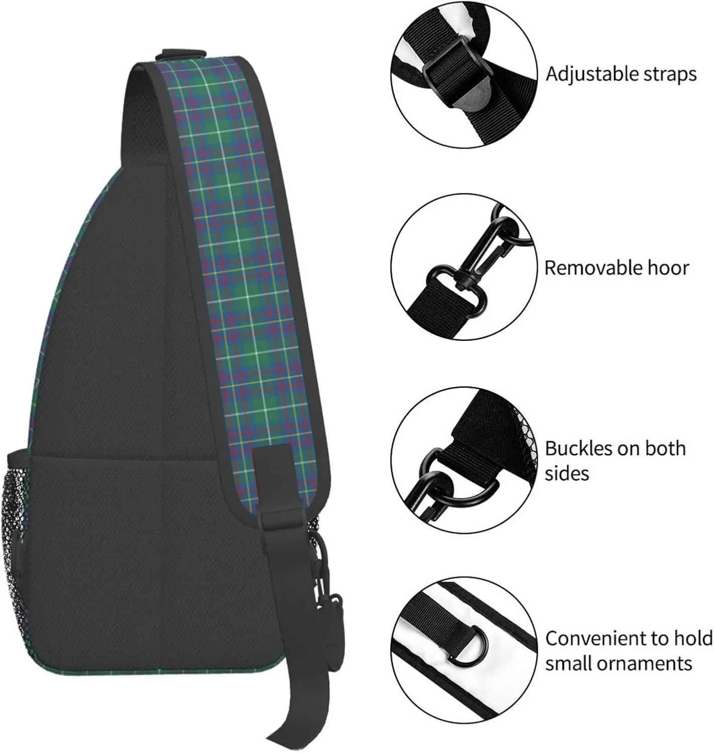 Crossbody Sling Backpack Clan Inglis Ancient Tartan Shoulder Chest Bag Daypack for Traveling Sport