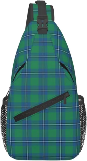 Crossbody Sling Backpack Clan Irvine Ancient Tartan Shoulder Chest Bag Daypack for Traveling Sport