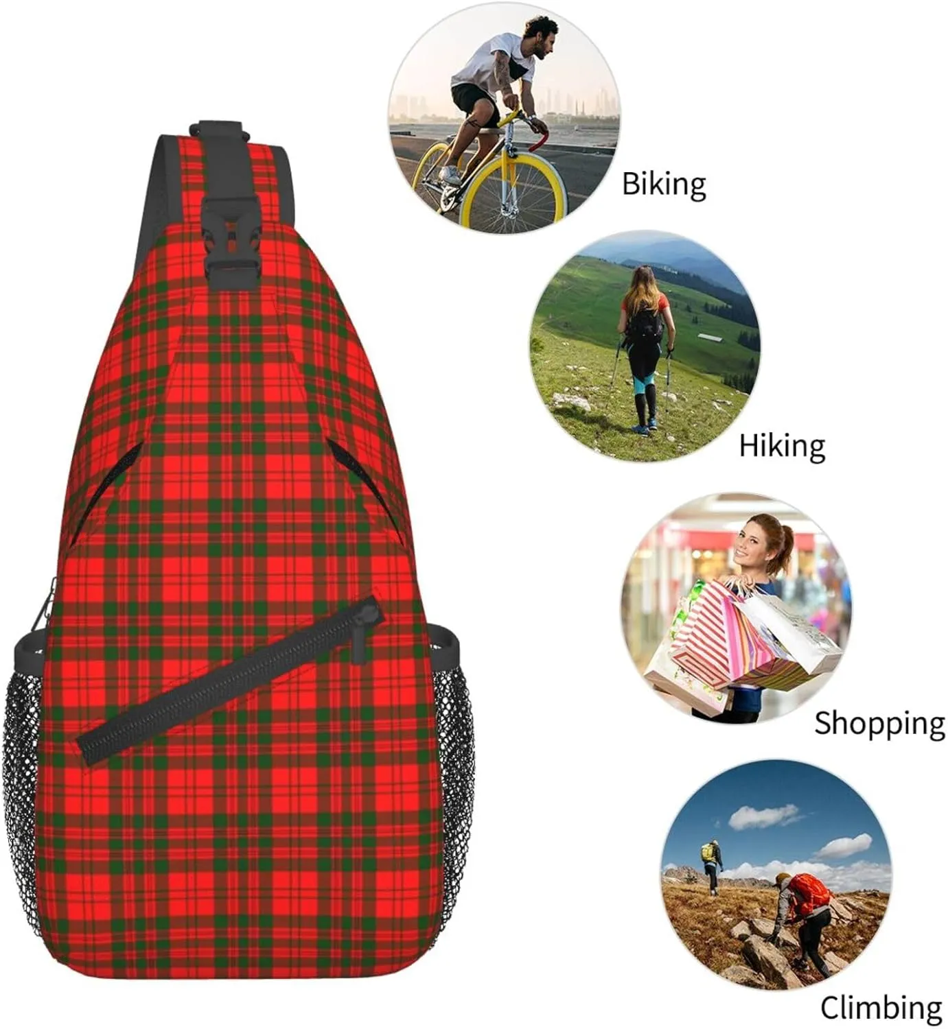 Crossbody Sling Backpack Clan Livingstone Modern Tartan Shoulder Chest Bag Daypack for Traveling Sport