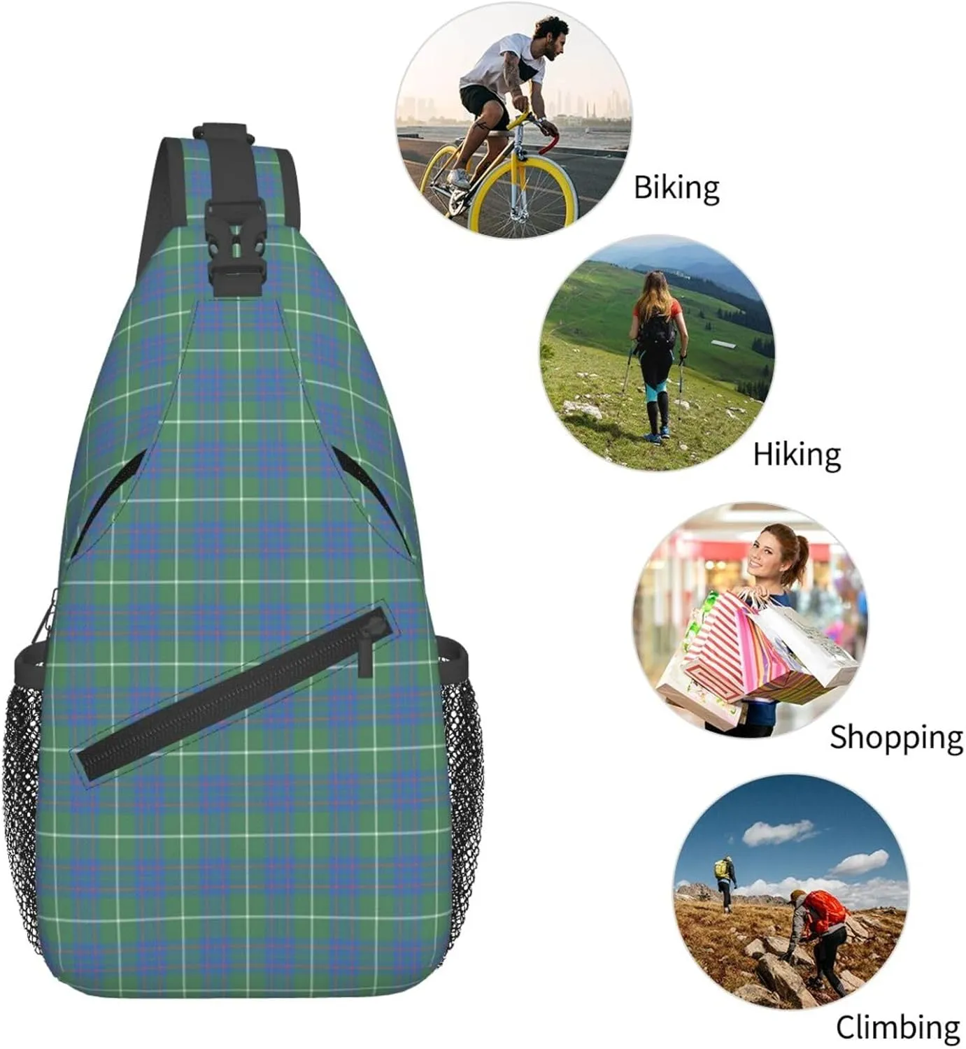 Crossbody Sling Backpack Clan MacIntyre Hunting Ancient Tartan Shoulder Chest Bag Daypack for Traveling Sport
