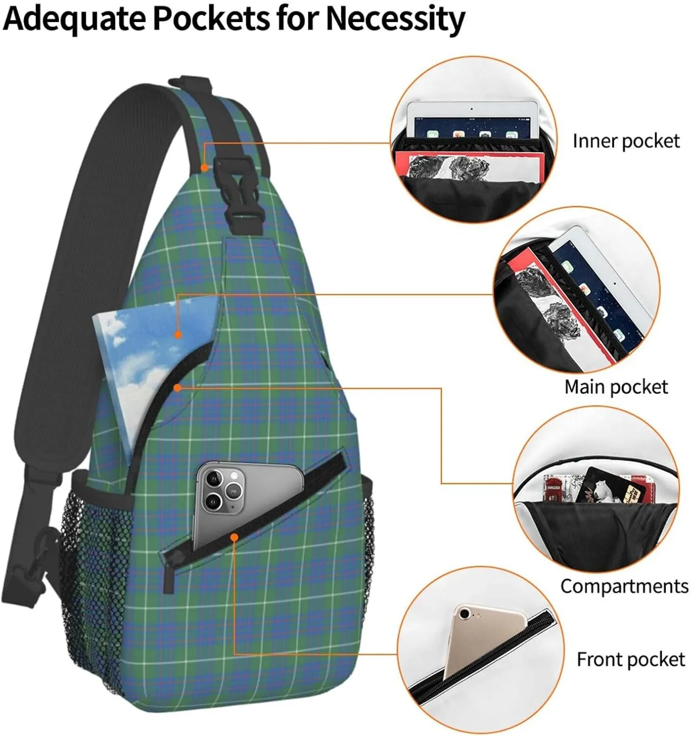 Crossbody Sling Backpack Clan MacIntyre Hunting Ancient Tartan Shoulder Chest Bag Daypack for Traveling Sport
