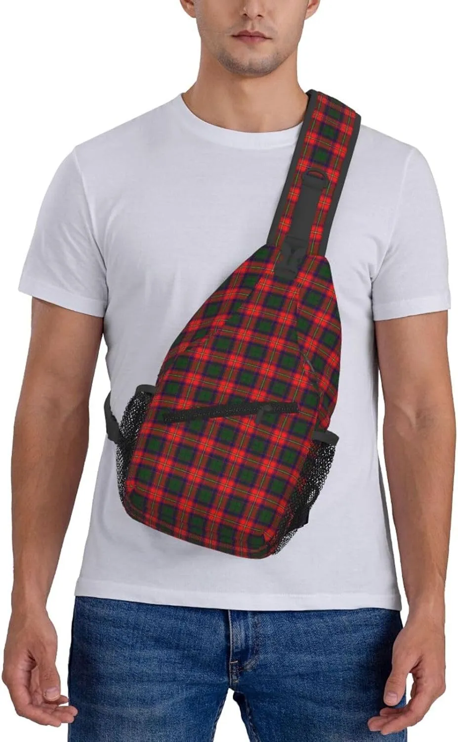 Crossbody Sling Backpack Clan Roxburgh District Tartan Shoulder Chest Bag Daypack for Traveling Sport