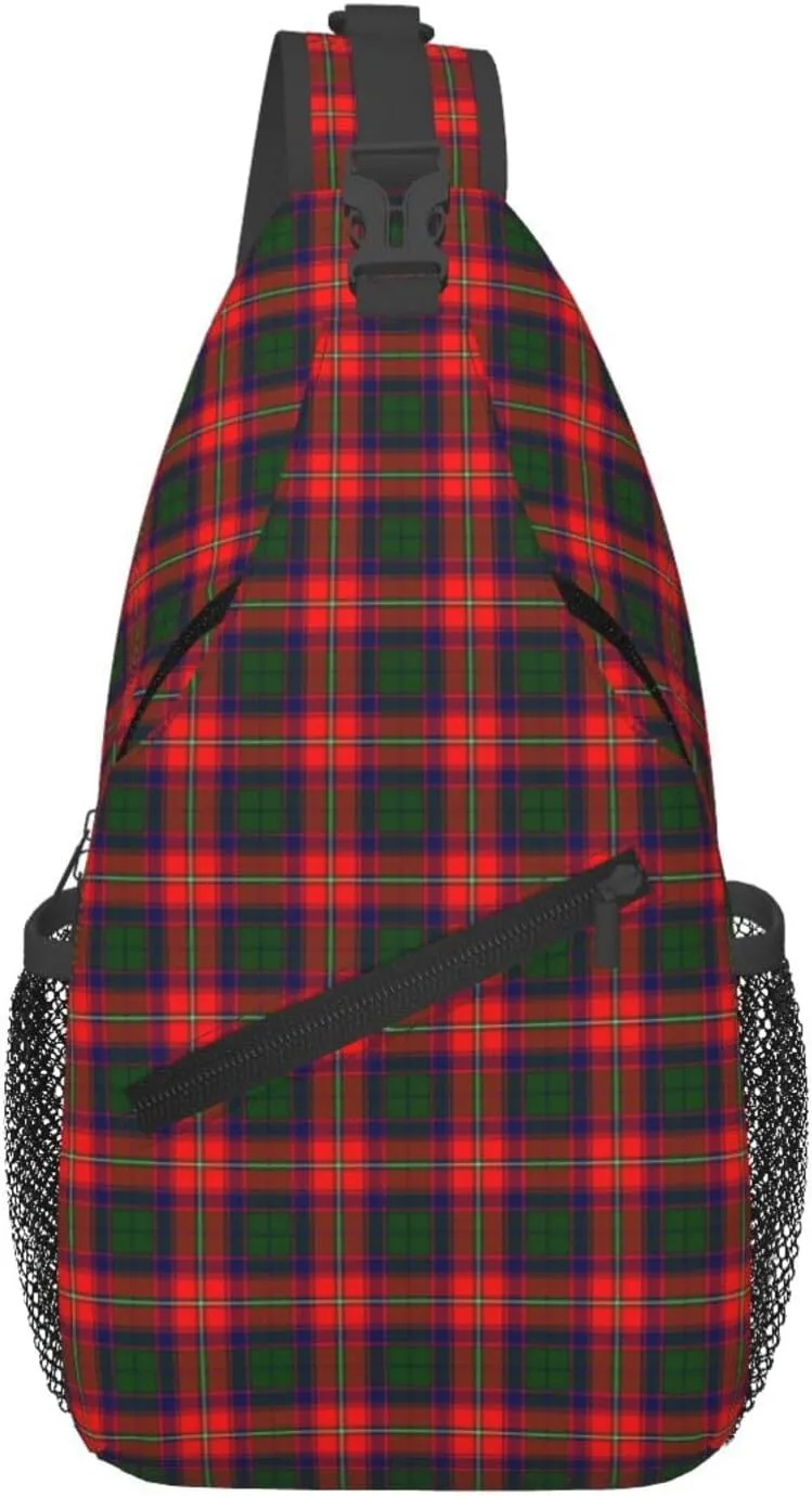 Crossbody Sling Backpack Clan Roxburgh District Tartan Shoulder Chest Bag Daypack for Traveling Sport