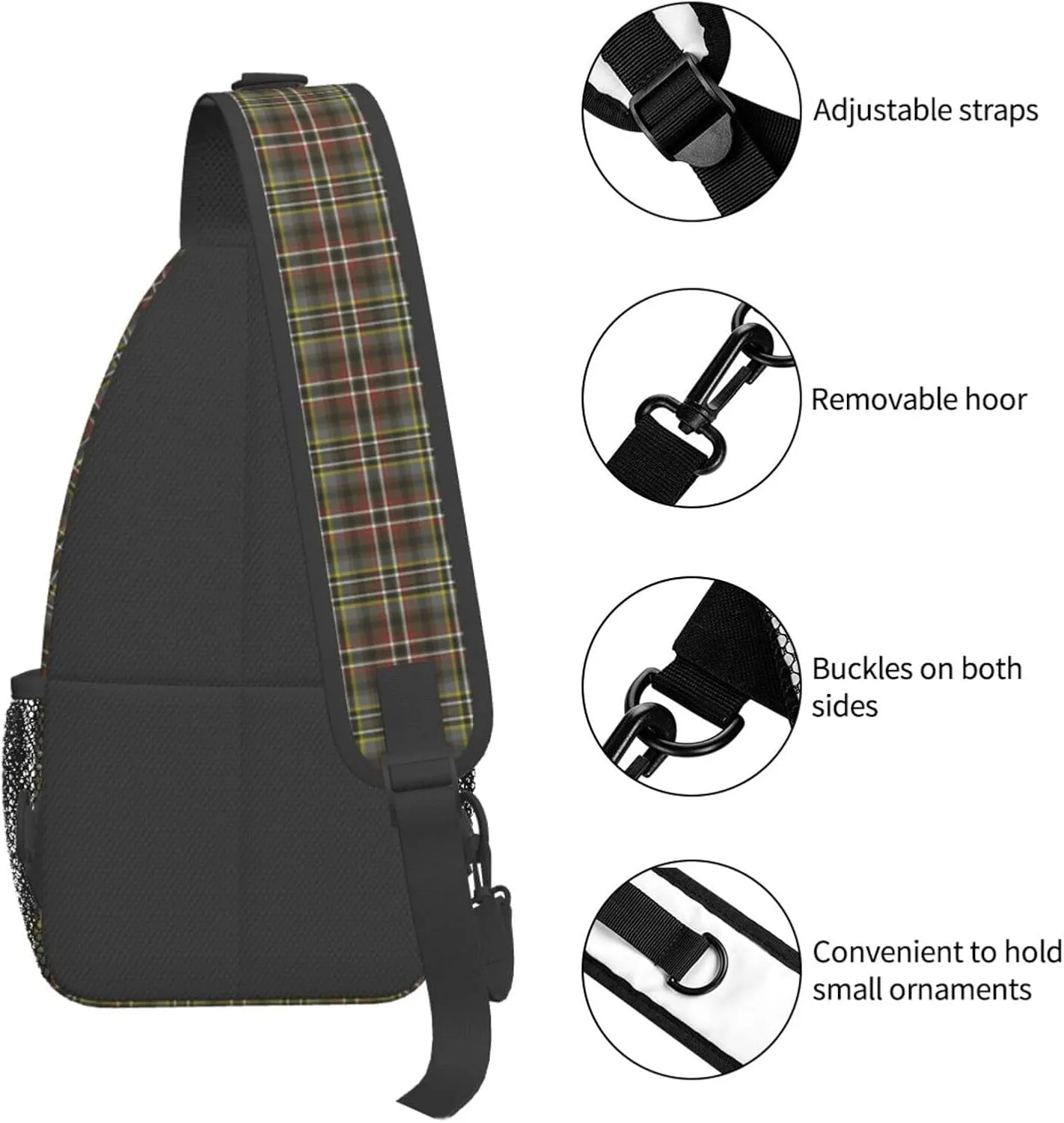 Crossbody Sling Backpack Clan Scott Green Weathered Tartan Shoulder Chest Bag Daypack for Traveling Sport