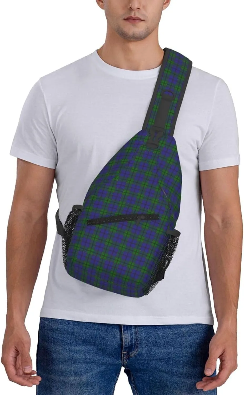 Crossbody Sling Backpack Clan Strachan Tartan Shoulder Chest Bag Daypack for Traveling Sport