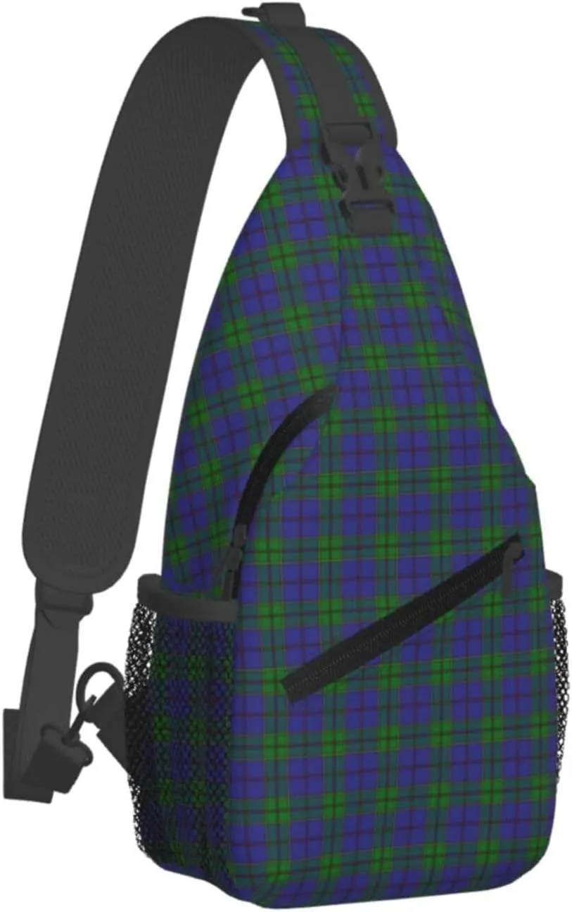 Crossbody Sling Backpack Clan Strachan Tartan Shoulder Chest Bag Daypack for Traveling Sport