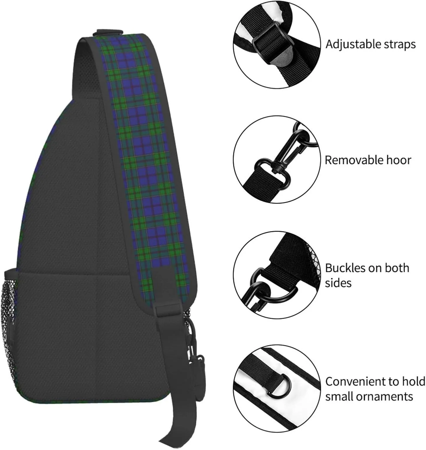 Crossbody Sling Backpack Clan Strachan Tartan Shoulder Chest Bag Daypack for Traveling Sport