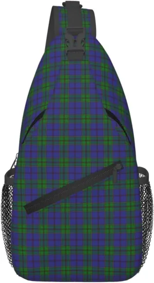 Crossbody Sling Backpack Clan Strachan Tartan Shoulder Chest Bag Daypack for Traveling Sport