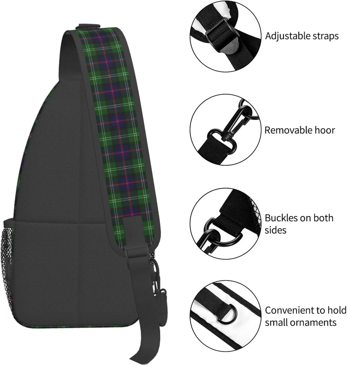 Crossbody Sling Backpack Clan Sutherland Modern Tartan Shoulder Chest Bag Daypack for Traveling Sport