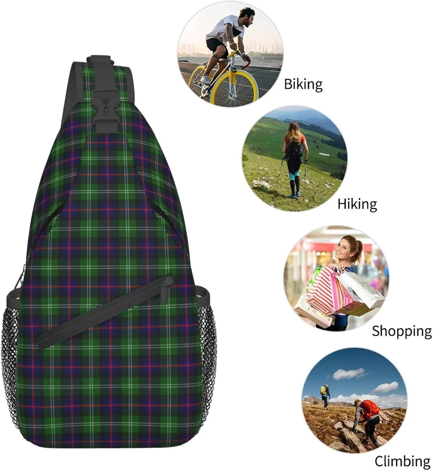 Crossbody Sling Backpack Clan Sutherland Modern Tartan Shoulder Chest Bag Daypack for Traveling Sport