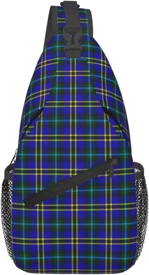 Crossbody Sling Backpack Clan Weir Modern Tartan Shoulder Chest Bag Daypack for Traveling Sport