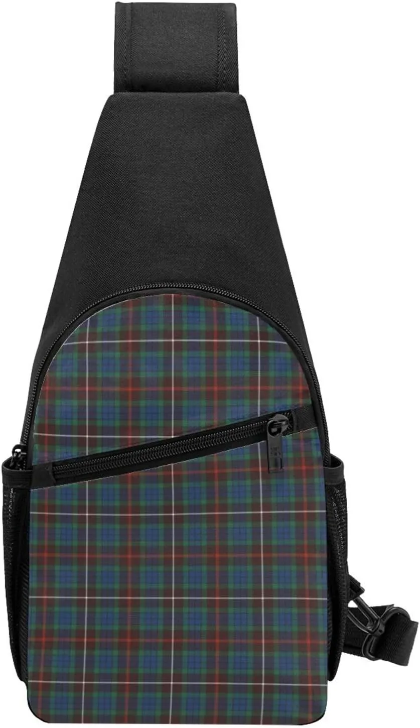 Crossbody Sling Backpack Fraser Hunting Ancient Tartan Shoulder Chest Bag Daypack for Traveling Sport