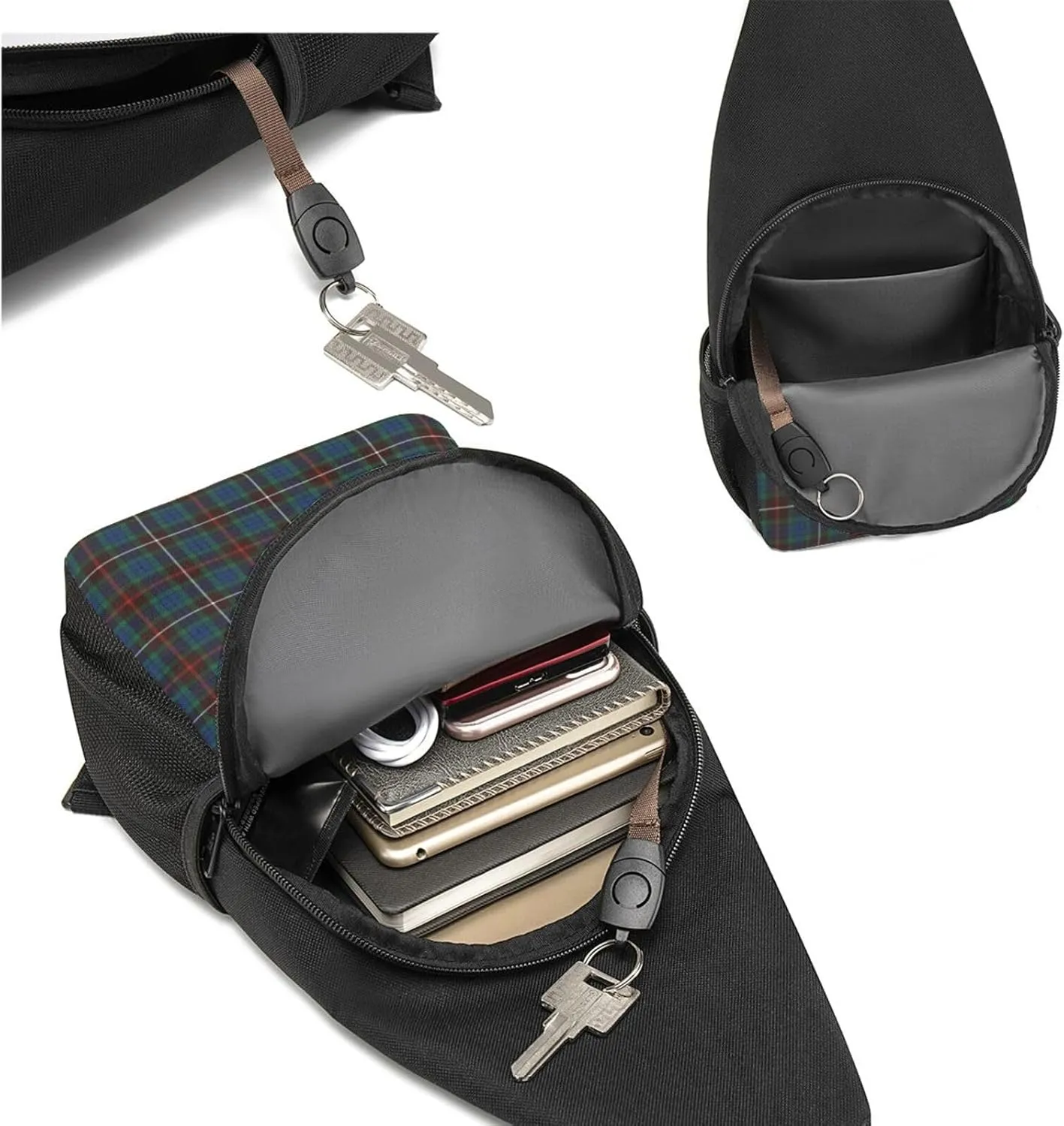 Crossbody Sling Backpack Fraser Hunting Ancient Tartan Shoulder Chest Bag Daypack for Traveling Sport