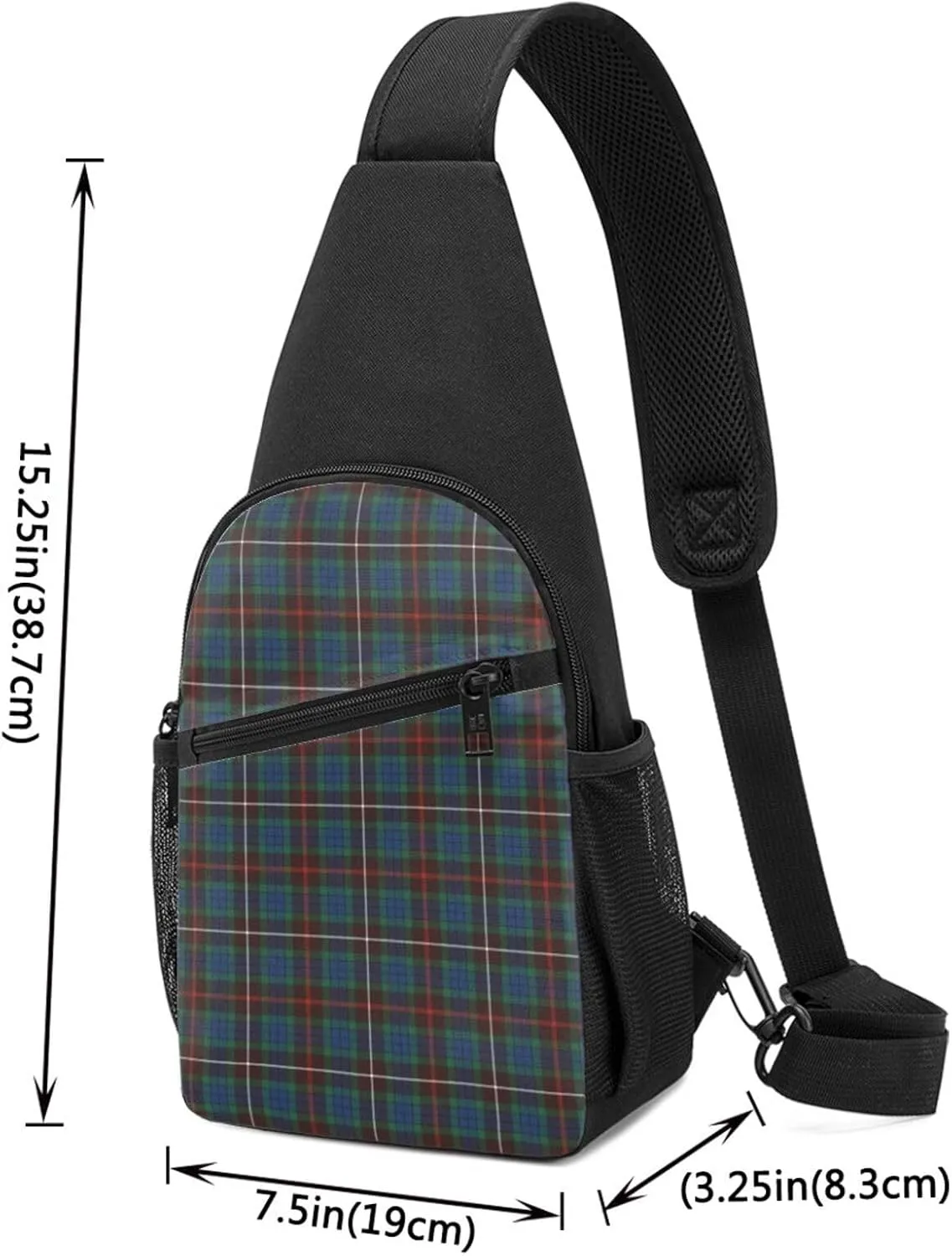Crossbody Sling Backpack Fraser Hunting Ancient Tartan Shoulder Chest Bag Daypack for Traveling Sport