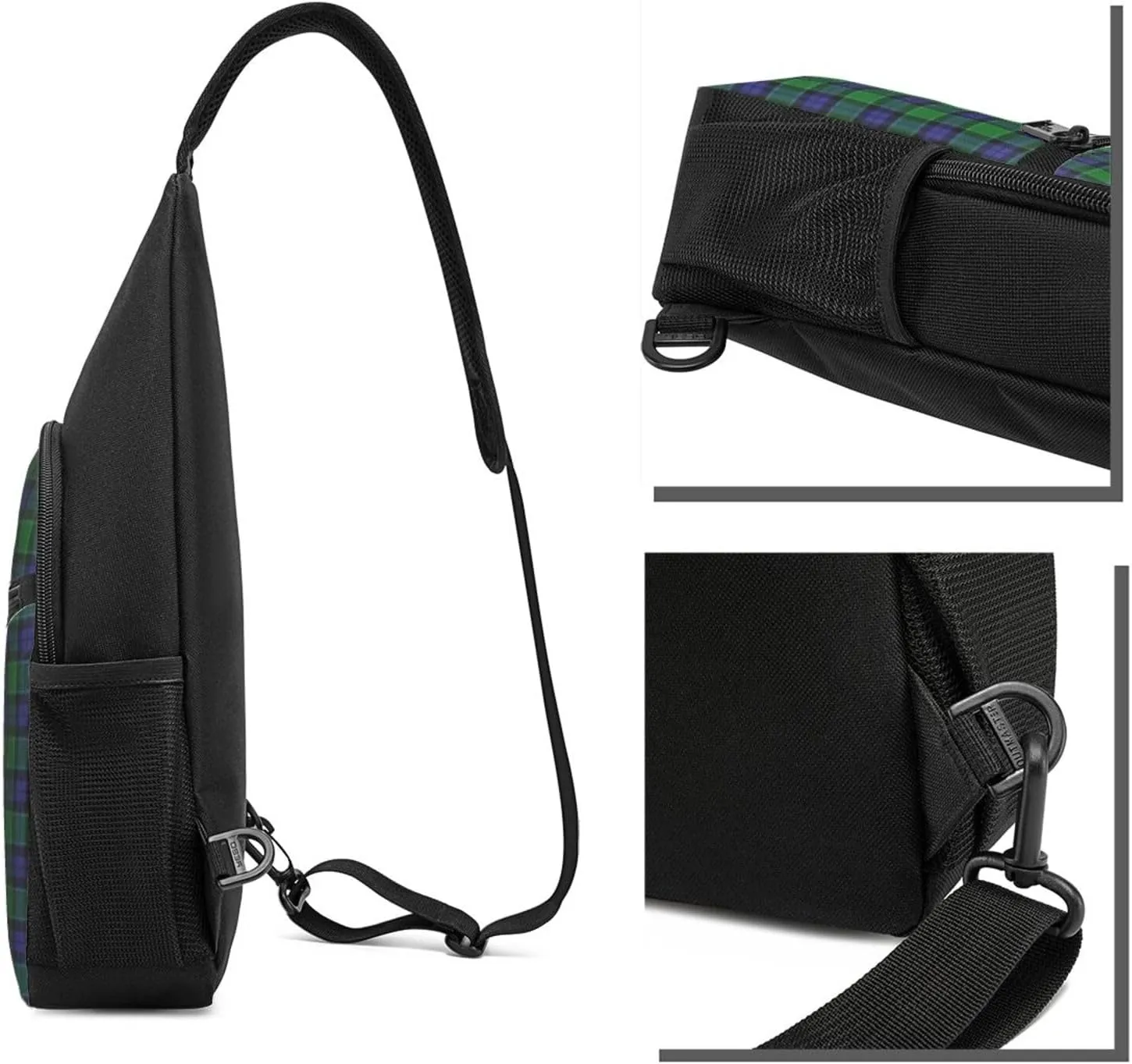 Crossbody Sling Backpack Graham of Menteith Modern Tartan Shoulder Chest Bag Daypack for Traveling Sport