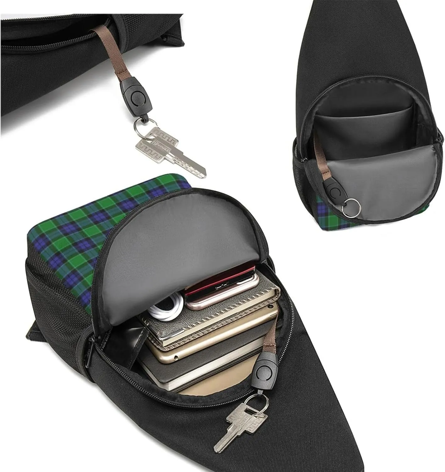 Crossbody Sling Backpack Graham of Menteith Modern Tartan Shoulder Chest Bag Daypack for Traveling Sport