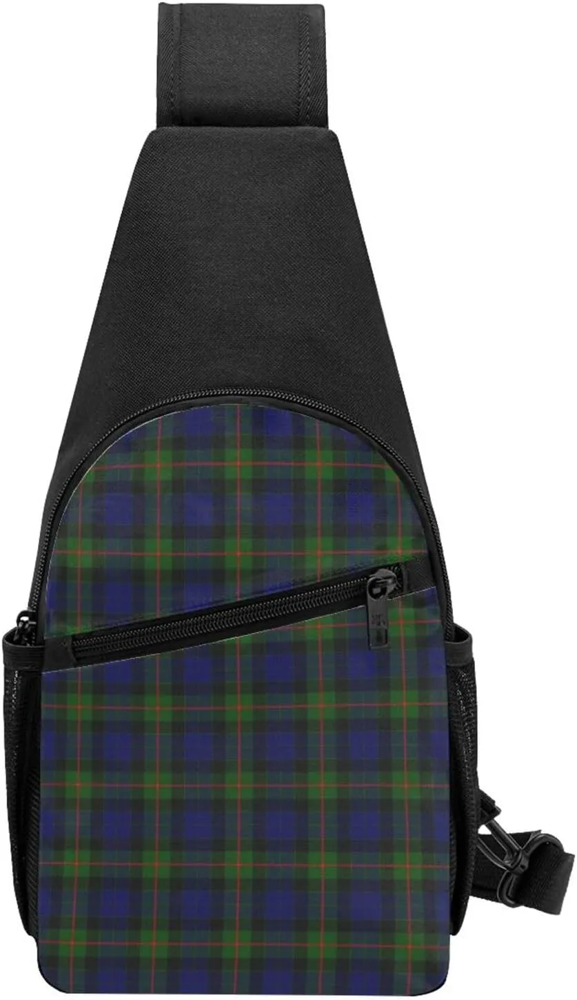 Crossbody Sling Backpack Gunn Modern Tartan Shoulder Chest Bag Daypack for Traveling Sport