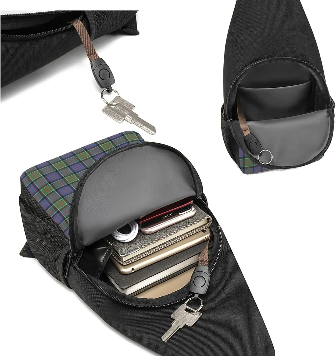 Crossbody Sling Backpack MacDonald of Clanranald Ancient Tartan Shoulder Chest Bag Daypack for Traveling Sport