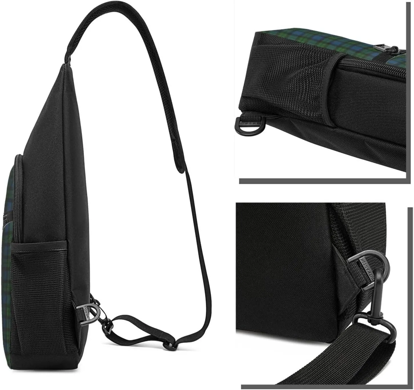 Crossbody Sling Backpack MacKay Modern Tartan Shoulder Chest Bag Daypack for Traveling Sport