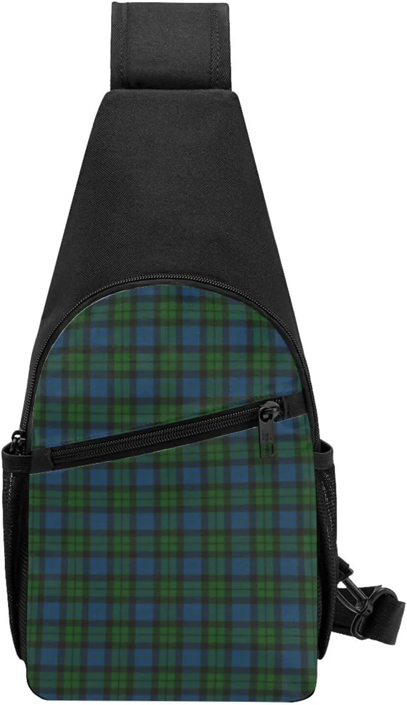 Crossbody Sling Backpack MacKay Modern Tartan Shoulder Chest Bag Daypack for Traveling Sport