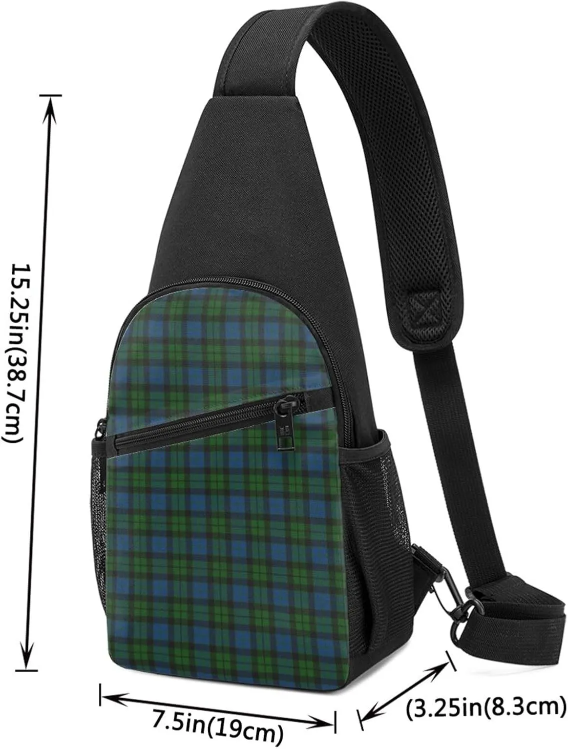 Crossbody Sling Backpack MacKay Modern Tartan Shoulder Chest Bag Daypack for Traveling Sport