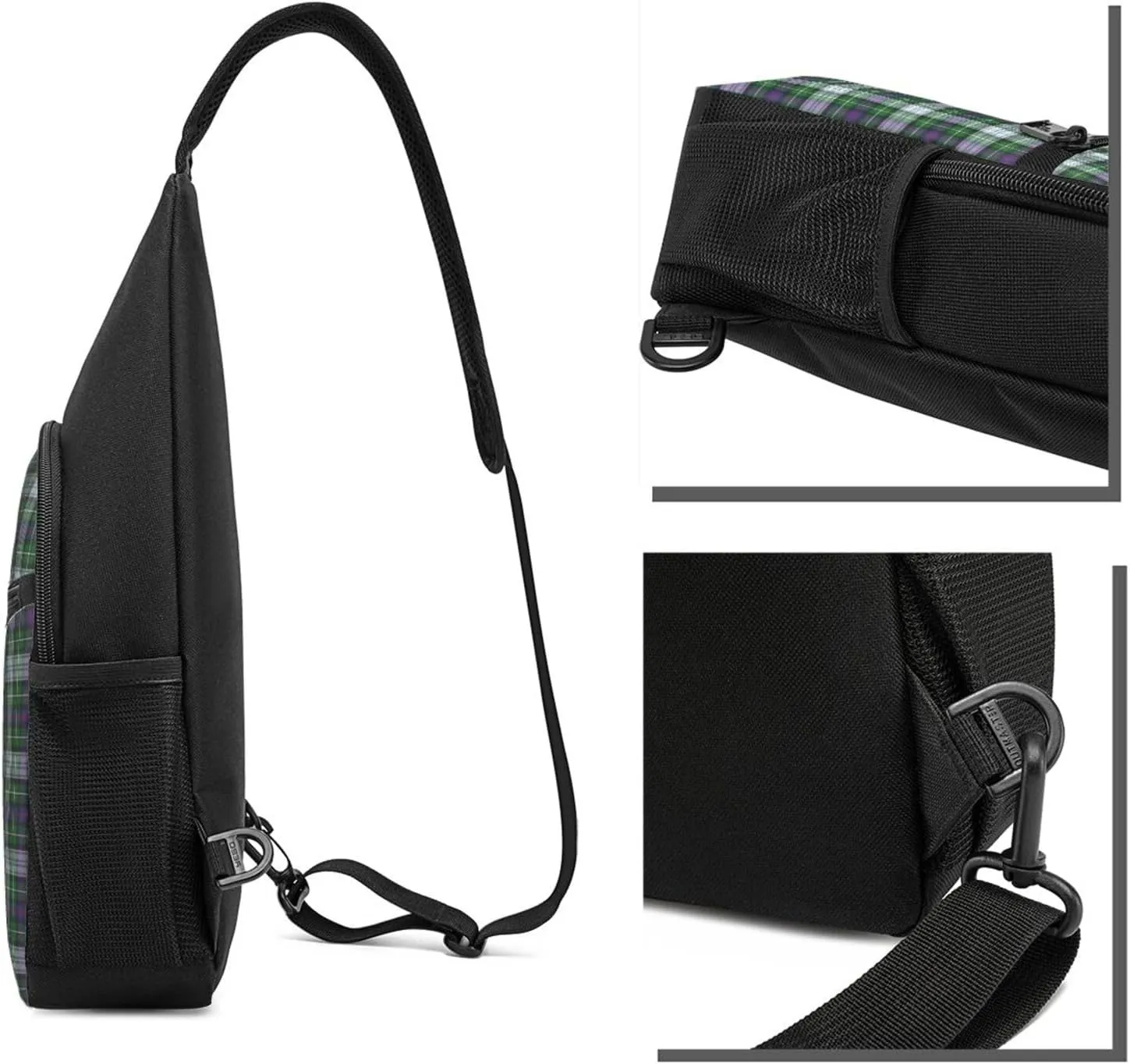 Crossbody Sling Backpack MacKenzie Dress Modern Tartan Shoulder Chest Bag Daypack for Traveling Sport