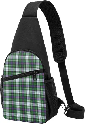 Crossbody Sling Backpack MacKenzie Dress Modern Tartan Shoulder Chest Bag Daypack for Traveling Sport