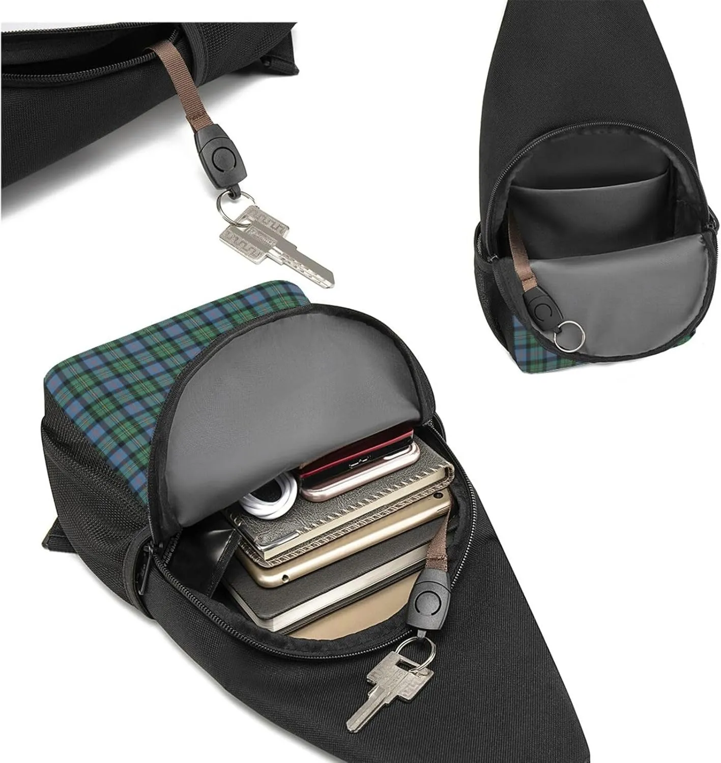 Crossbody Sling Backpack Malcolm Ancient Tartan Shoulder Chest Bag Daypack for Traveling Sport