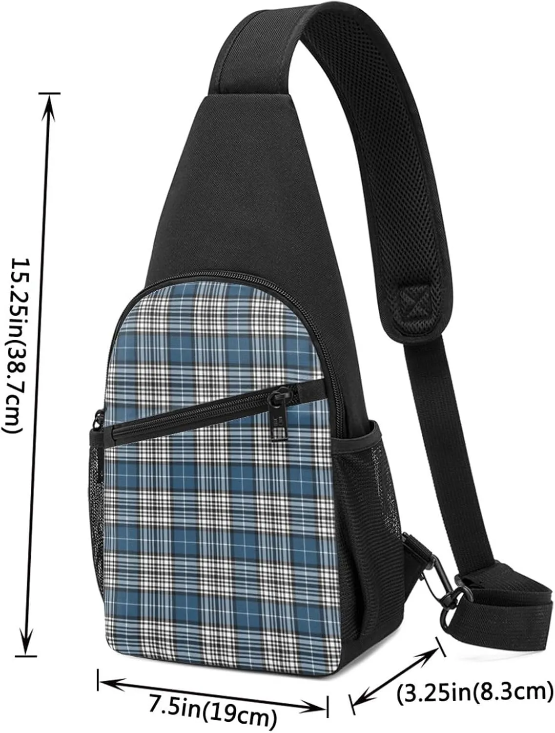 Crossbody Sling Backpack Napier Modern Tartan Shoulder Chest Bag Daypack for Traveling Sport