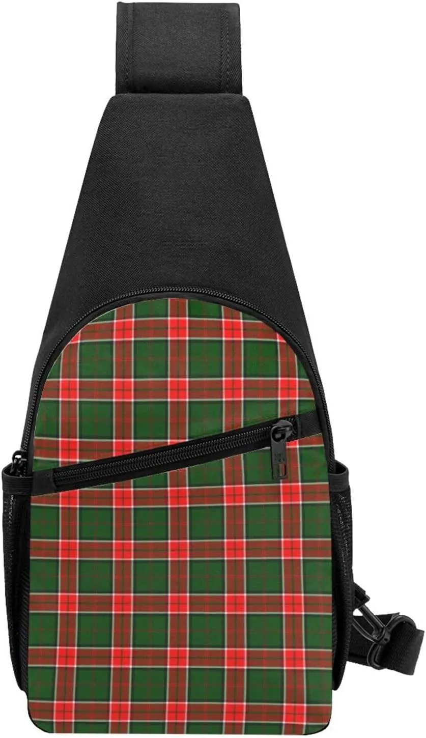 Crossbody Sling Backpack Pollock Tartan Shoulder Chest Bag Daypack for Traveling Sport