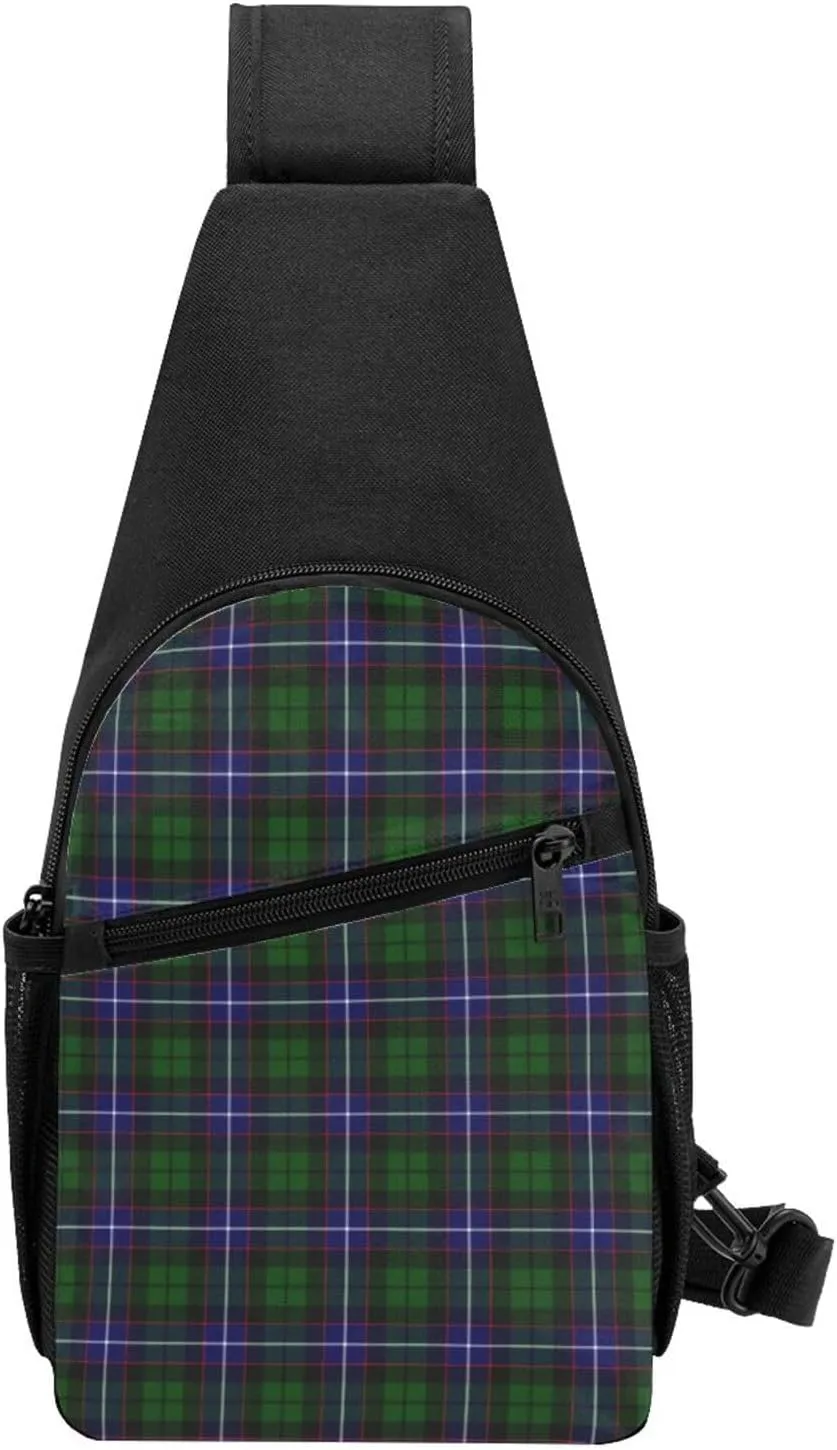 Crossbody Sling Backpack Russell Tartan Shoulder Chest Bag Daypack for Traveling Sport