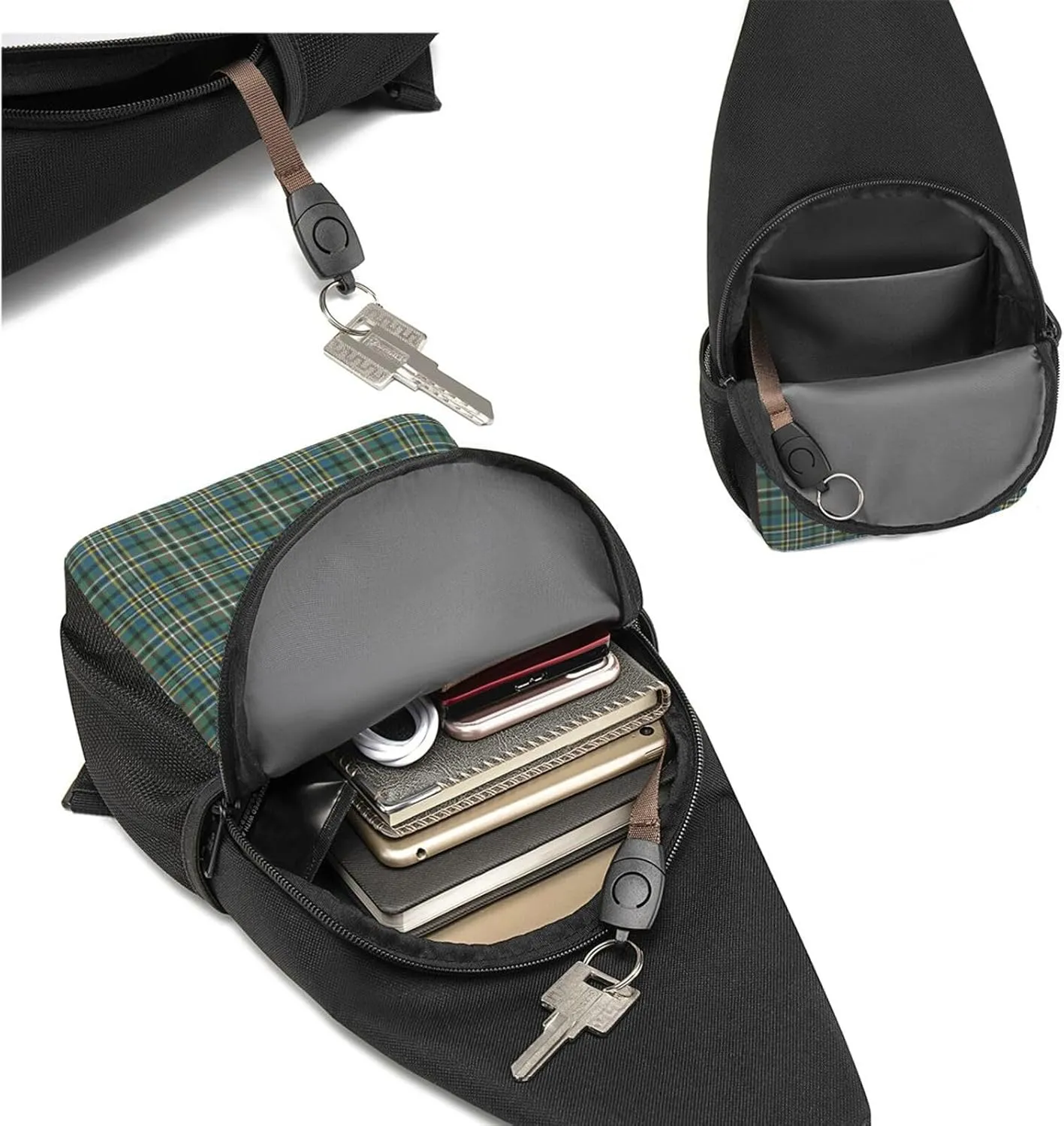 Crossbody Sling Backpack Scott Green Ancient Tartan Shoulder Chest Bag Daypack for Traveling Sport