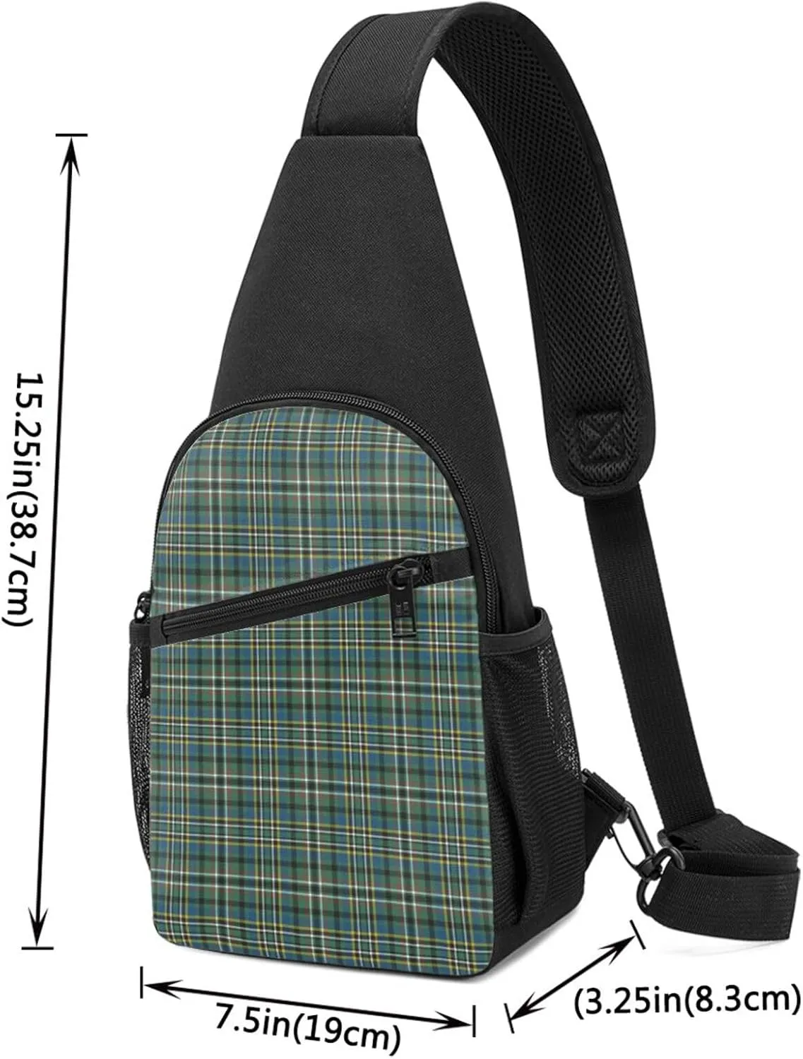 Crossbody Sling Backpack Scott Green Ancient Tartan Shoulder Chest Bag Daypack for Traveling Sport