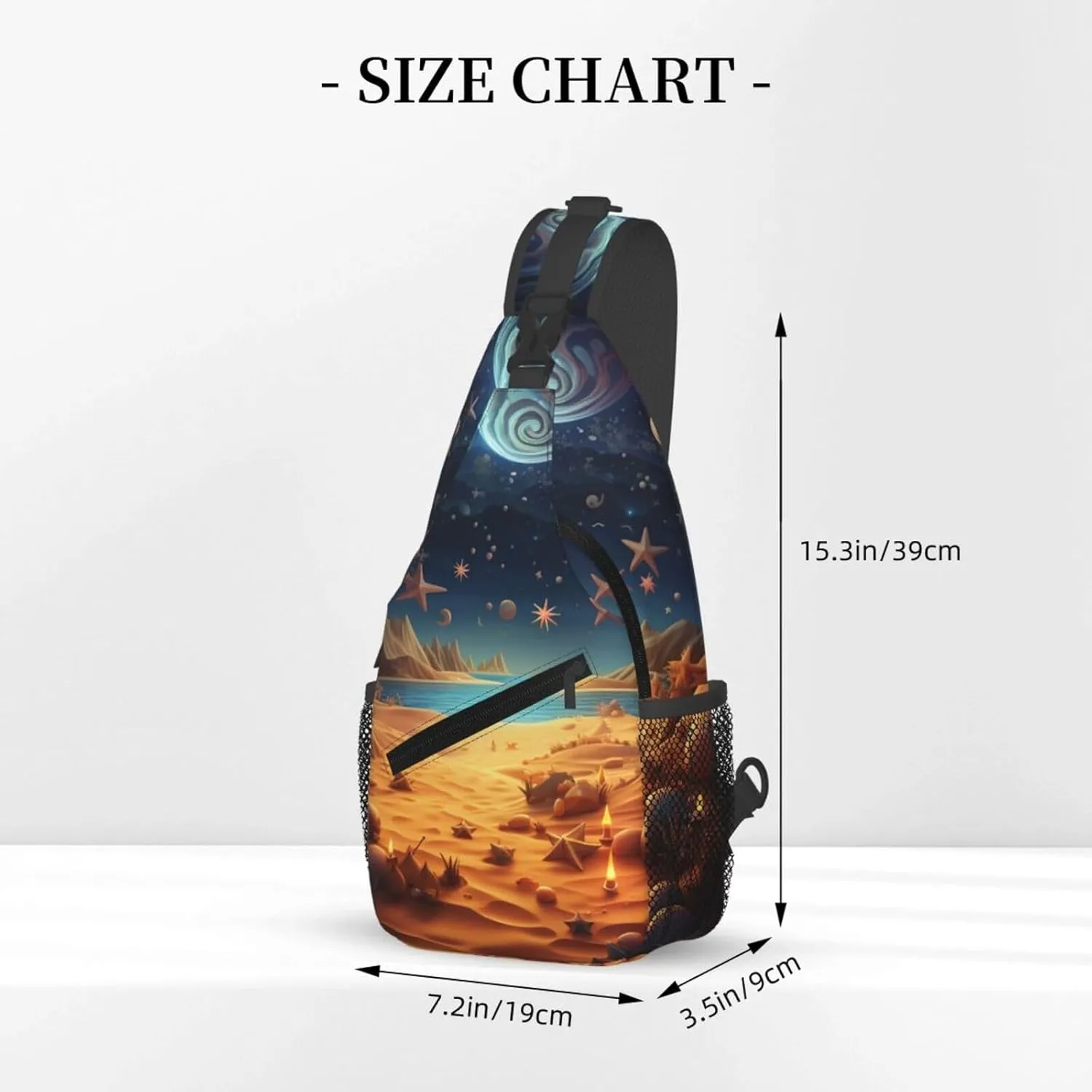 Crossbody Sling Backpack Sling Bag For Men Women Cross Chest Bag Shoulder Bag Beach Theme Travel Hiking Daypack
