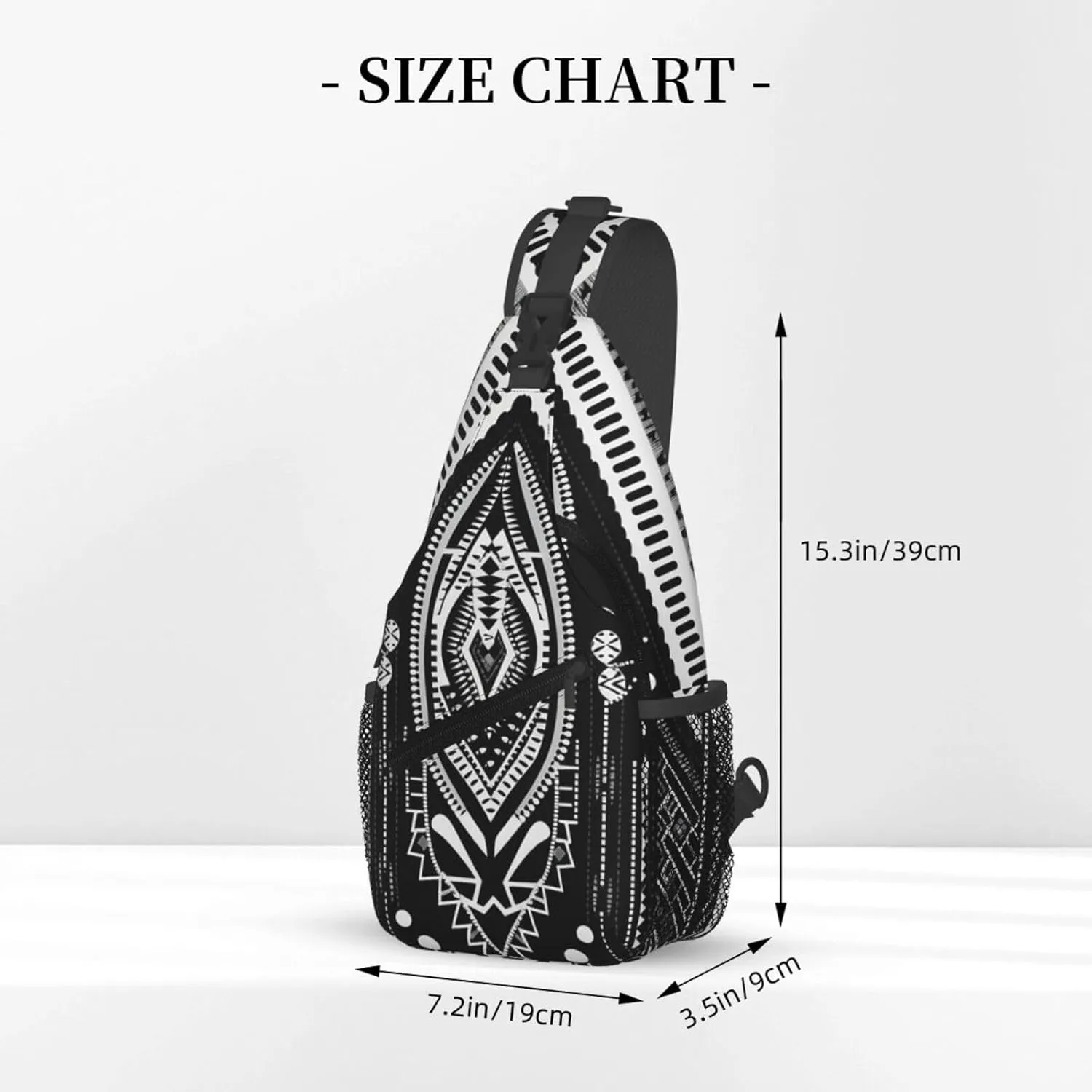 Crossbody Sling Backpack Sling Bag For Men Women Cross Chest Bag Shoulder Bag Beads And Tassel Pattern Travel Hiking Daypack