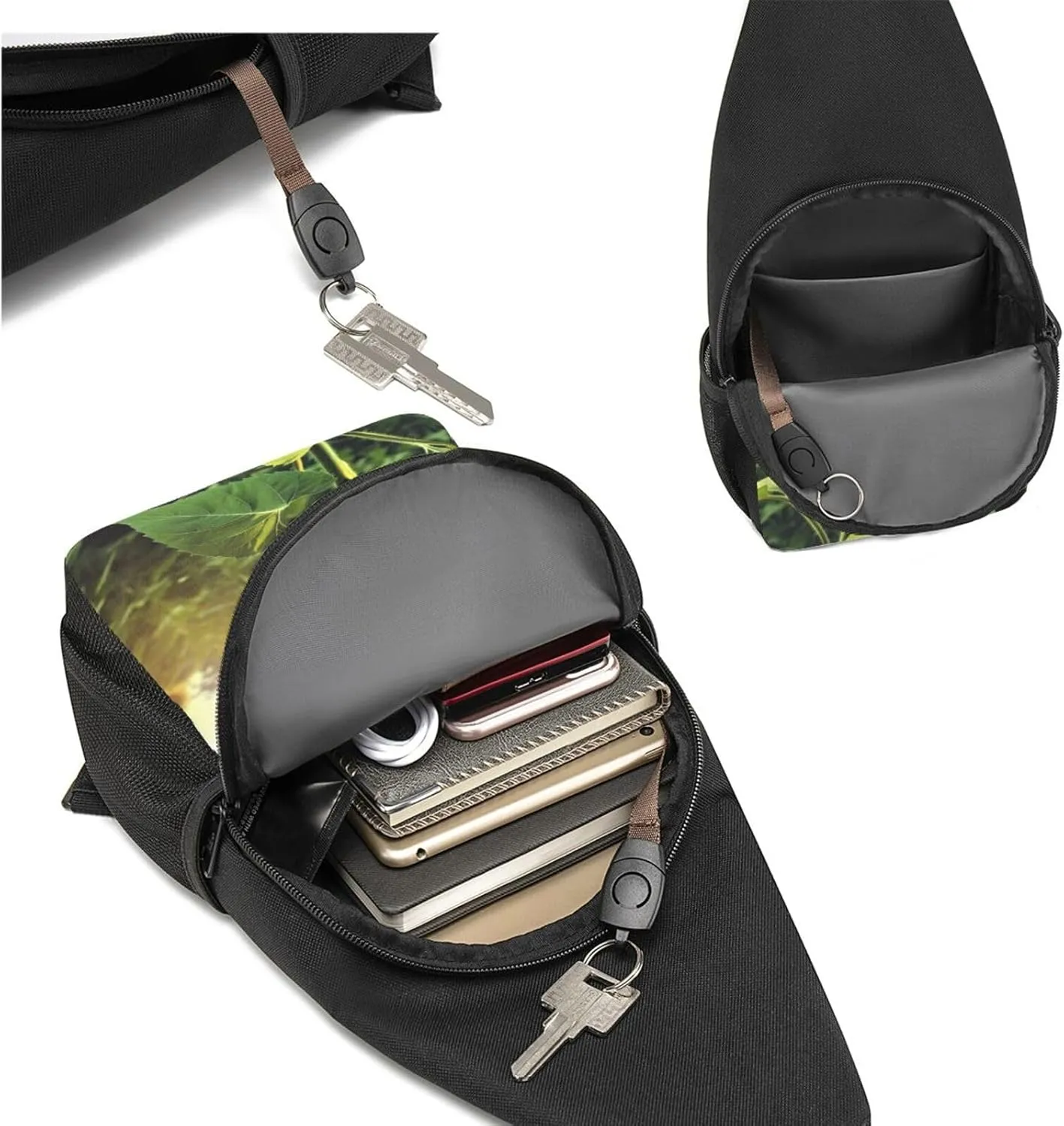 Crossbody Sling Backpack Sling Bag for Men Women Cross Chest Bag Shoulder Bag Beautiful Sunflower Travel Hiking Daypack