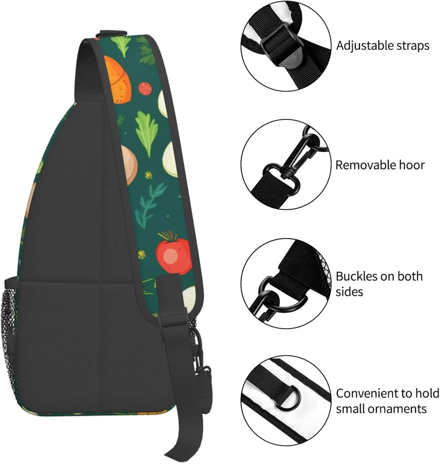 Crossbody Sling Backpack Sling Bag For Men Women Cross Chest Bag Shoulder Bag Carrots And Eggs Travel Hiking Daypack