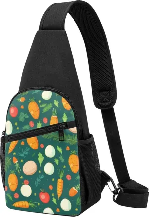Crossbody Sling Backpack Sling Bag for Men Women Cross Chest Bag Shoulder Bag Carrots and Eggs Travel Hiking Daypack